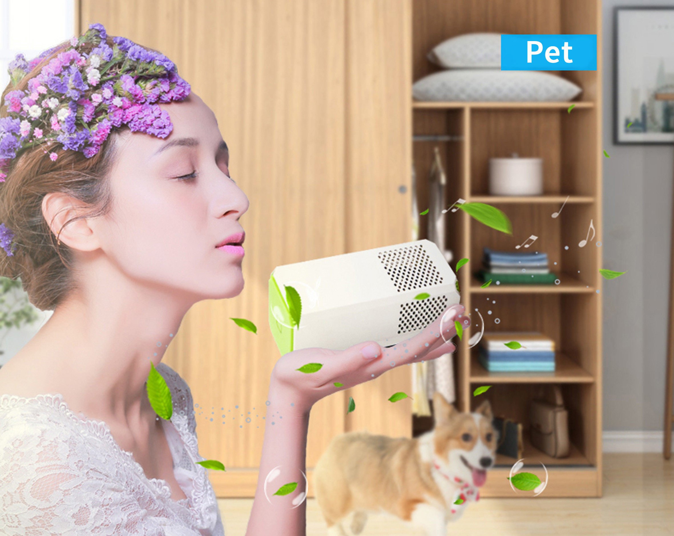 Small Room Personal Air Purifier Portable Air Purifier Remove TVOC For Closet Cupboard Cabinet