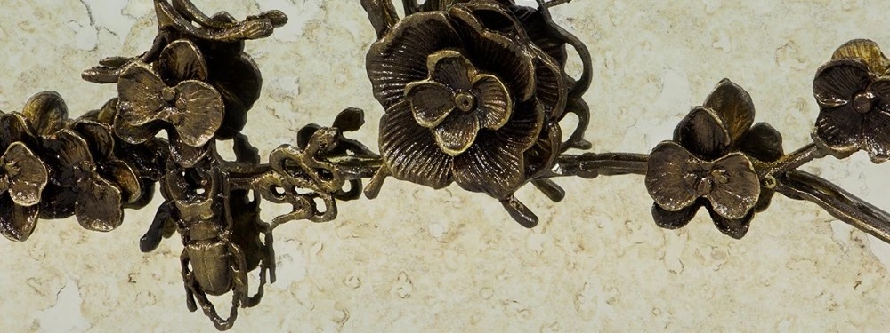 Brass Rose Sideboard Storage Cabinet