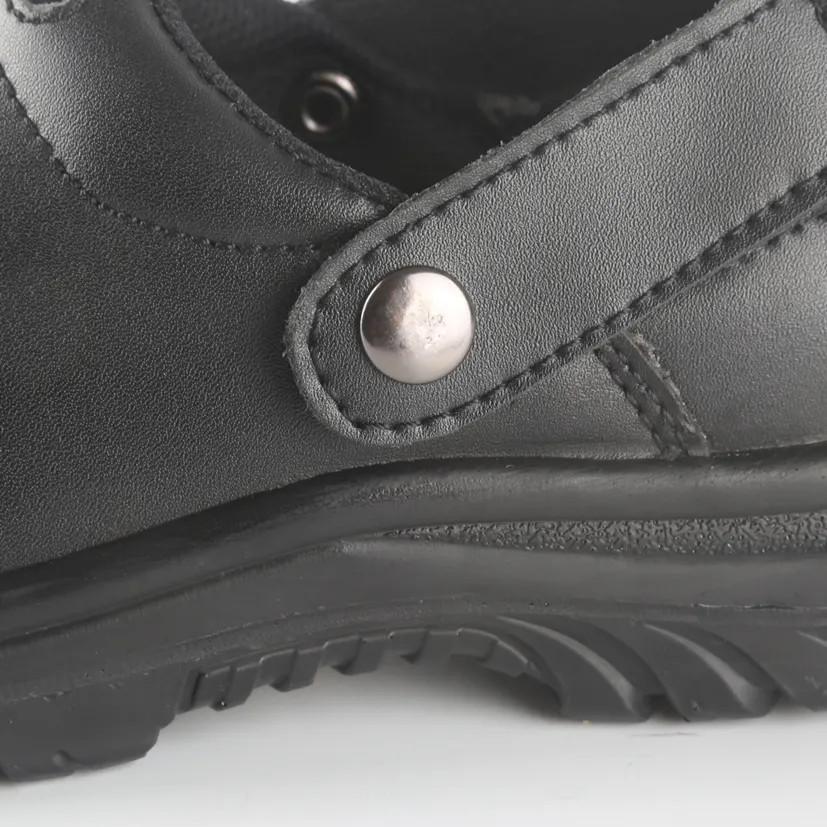 Action Leather Kitchen Safety Shoes Waterproof Steel Toe Slip Resistant Shoes Black
