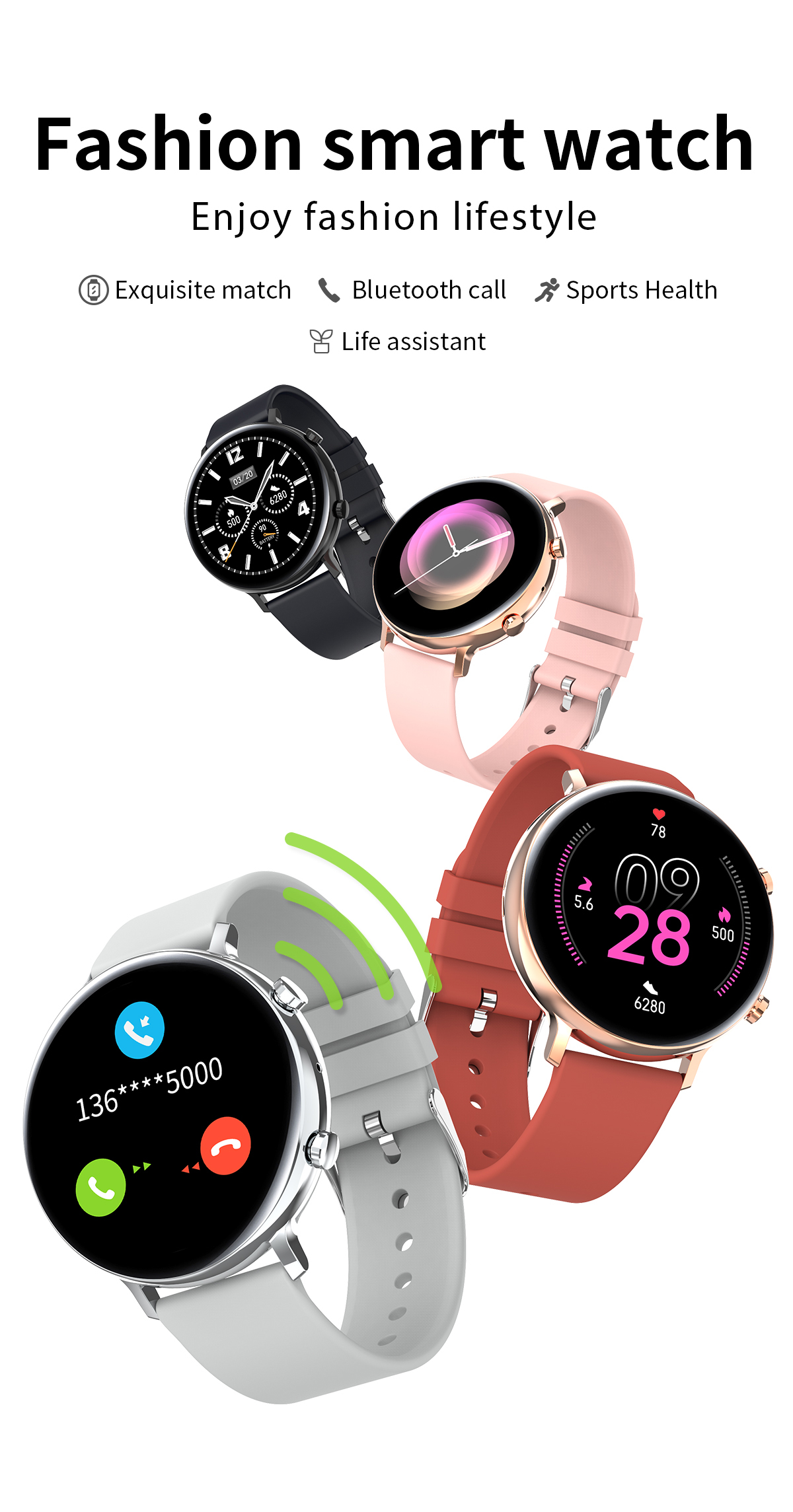 GW53 Smart Watch IP68 Blood Oxygen Blood Pressure Measurements