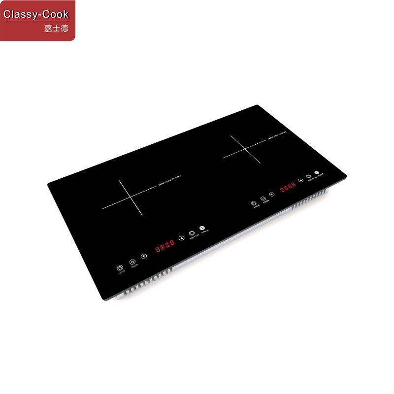 220V Double Induction Burner Cooktop Food Kitchen Cookwares Set