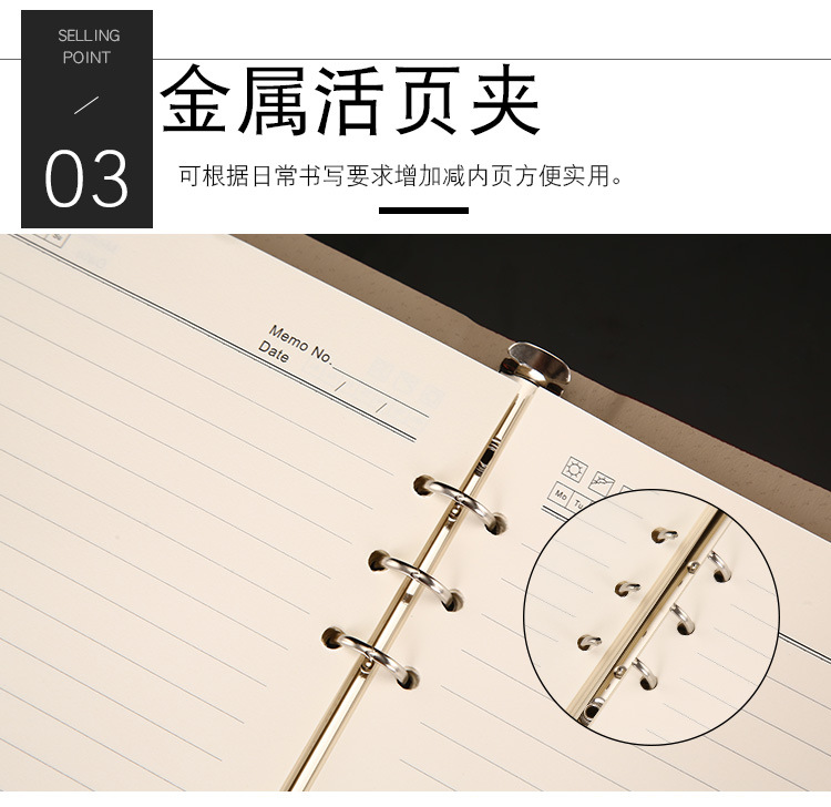Leather Binder Business Planner With Pen Stationary Set Gift Box Customized Logo