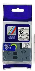  Tze-231 printer label tape  12mm*8m black on white compatible for Brother P-touch labeller Manufactures