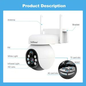Solar PTZ Camera With Sim Card 4MP Solar Panel IP65 Camera With PIR Human