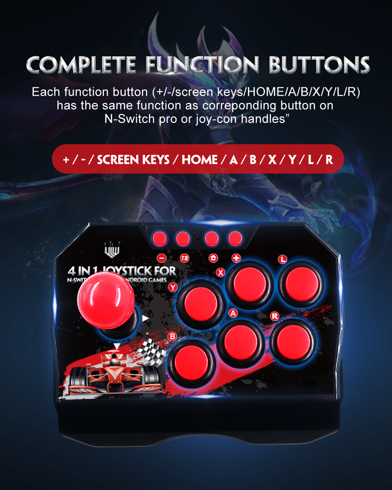Wholesale Price 4-in-1 Retro Arcade Station USB Wired Rocker Fighting Stick Game Joystick Controller For Android TV Games