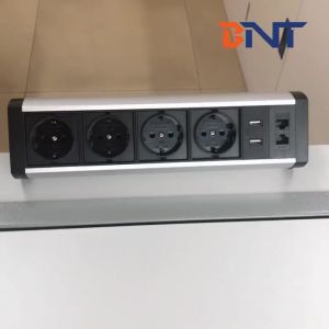 Desk edge mounted removable power strip clamp table socket with double usb