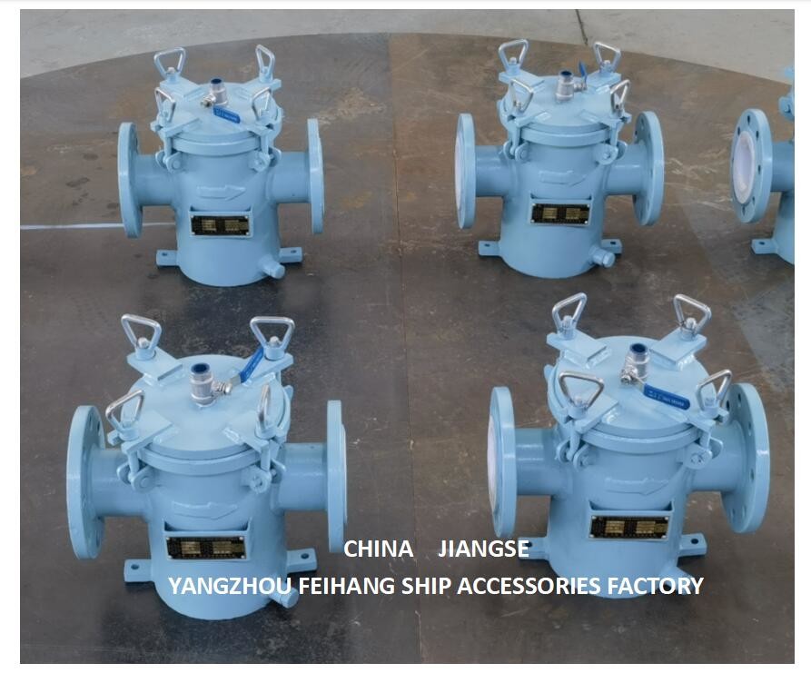 Seawater Suction Filter AS80 CB/T497-2012 Lined With PTFE Body Material: Carbon Steel Filter Cartridge Material: Stainl