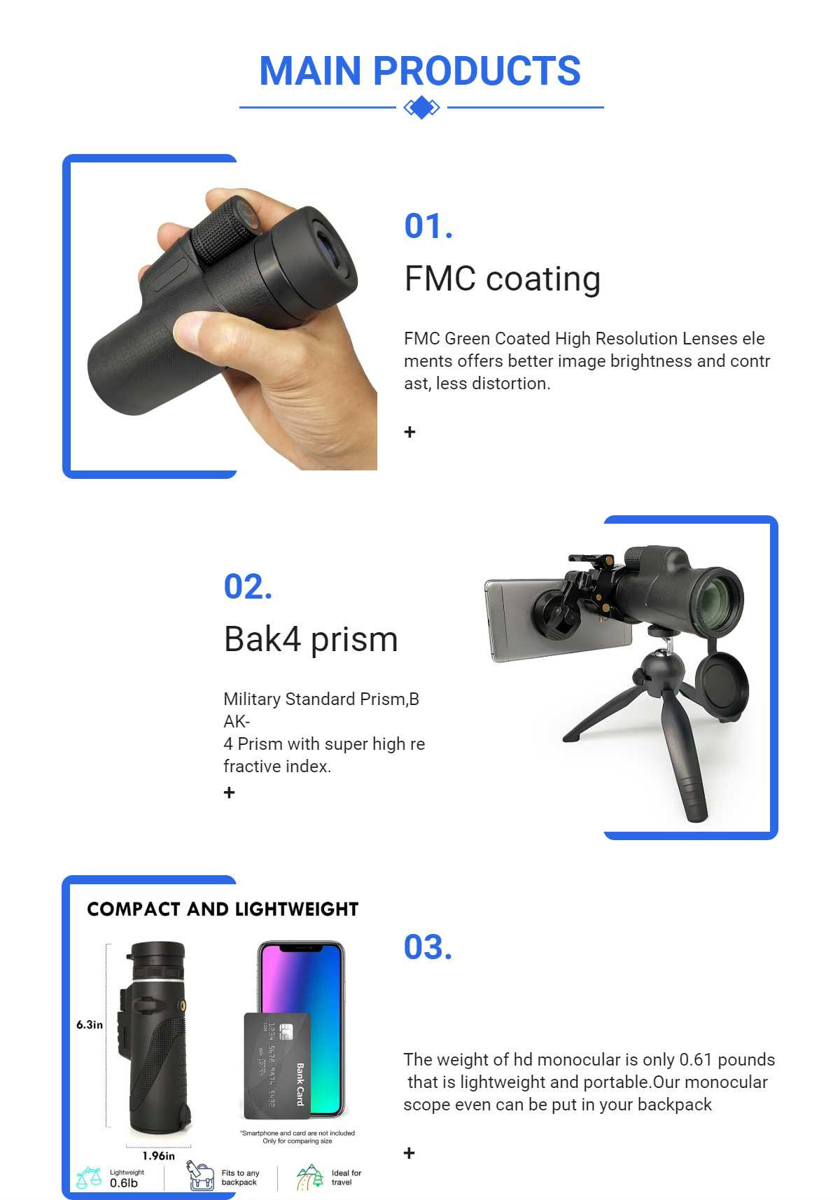 Long Range 10x42 Mobile Phone Telescope 96m / 314ft Waterproof