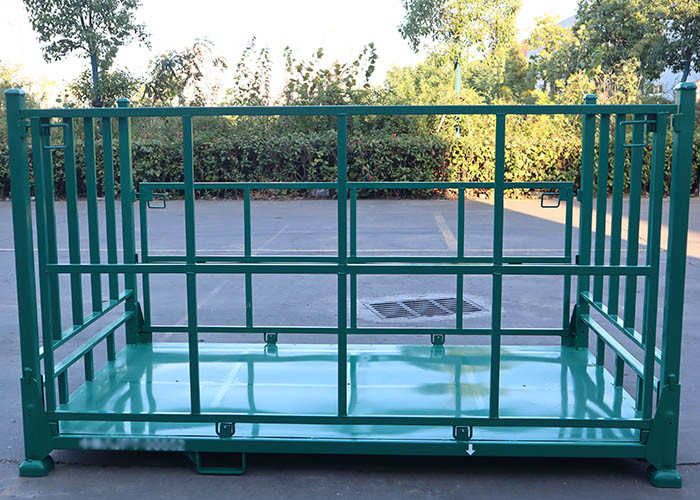 Shade Fabric Roll Shelf Folding Stacking Cage Pallet Racks With Iron Metal Sheet
