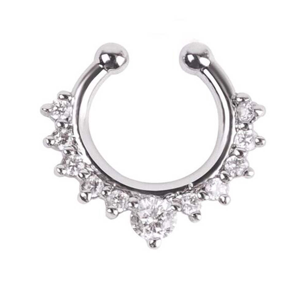 New Arrival Alloy Hoop Nose Ring Nose Piercing Fake Piercing Septum Clicker Numbers Hanger For Jewelry