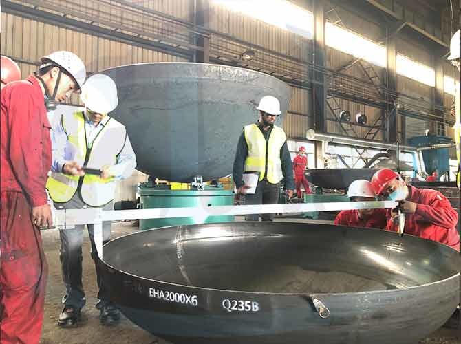 Diameter 4200mm Torispherical Dish Ends, ASME Code Heads For Industrial Use