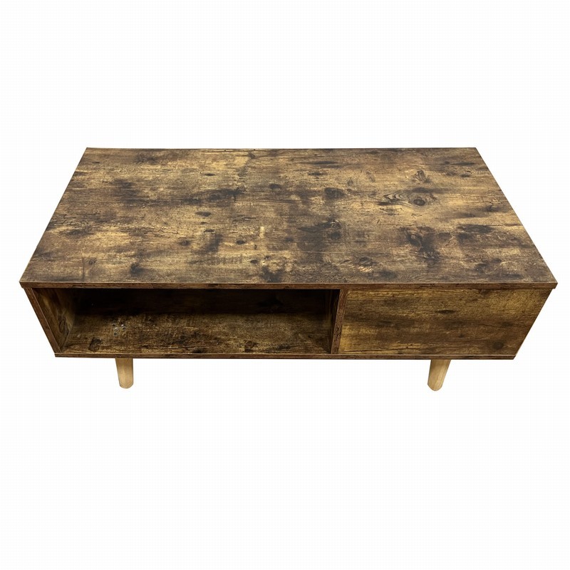 Mid Century 72" TV Console Cabinet Table With Storage Shelves