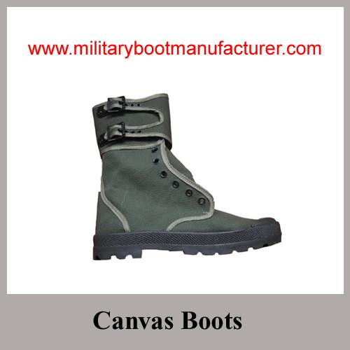 Quality Wholesale China Made Army Green Color Police Cotton Canvas Boot for sale