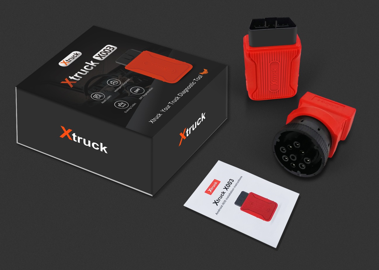 2024 Xtruck X003 Multi-brand Supports for vo-lvo/Cum-mins Recognition Fault Code Reading Automatic Truck Diagnostic Tool