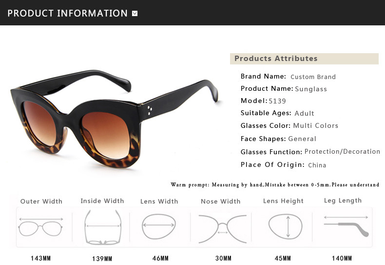 Butterfly Frame Sunglasses Fashionable Unisex Square Solaires