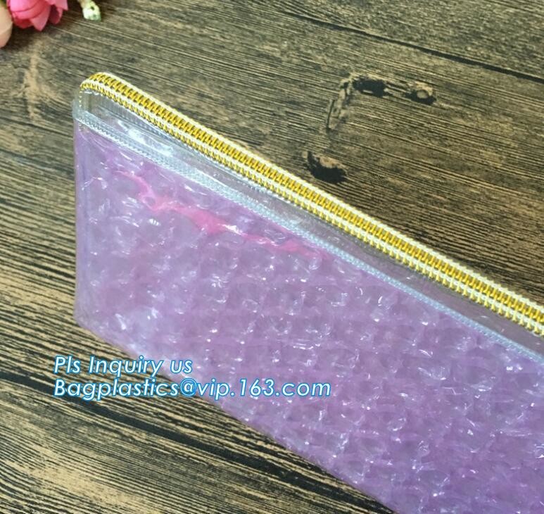 Customized Slider bubble bag, OEM Factory Price With custom Bubble Zip lockkk packaing bag, Reusable Packing Bubble Packing