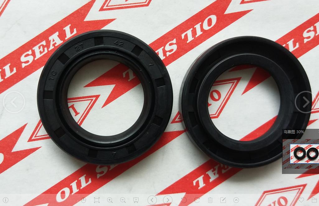 TC framework oil seal,model 27*42*7,NBR material,color is generally biack and brown.