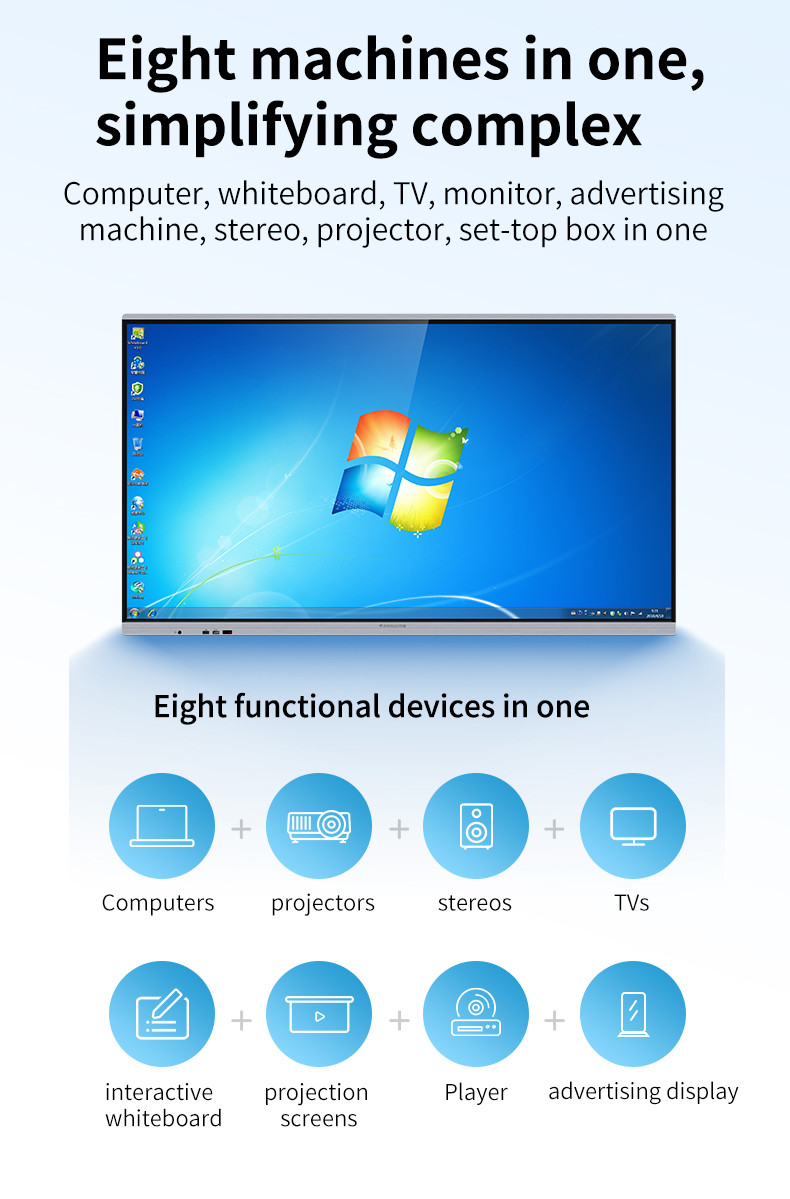 Smooth Handwriting Interactive Electronic Whiteboard Touch All In One Multimedia