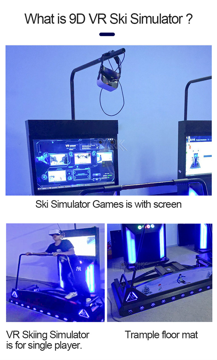 1 Palyer AC 220V 9D VR Simulator 8G Virtual Reality Ski Machine