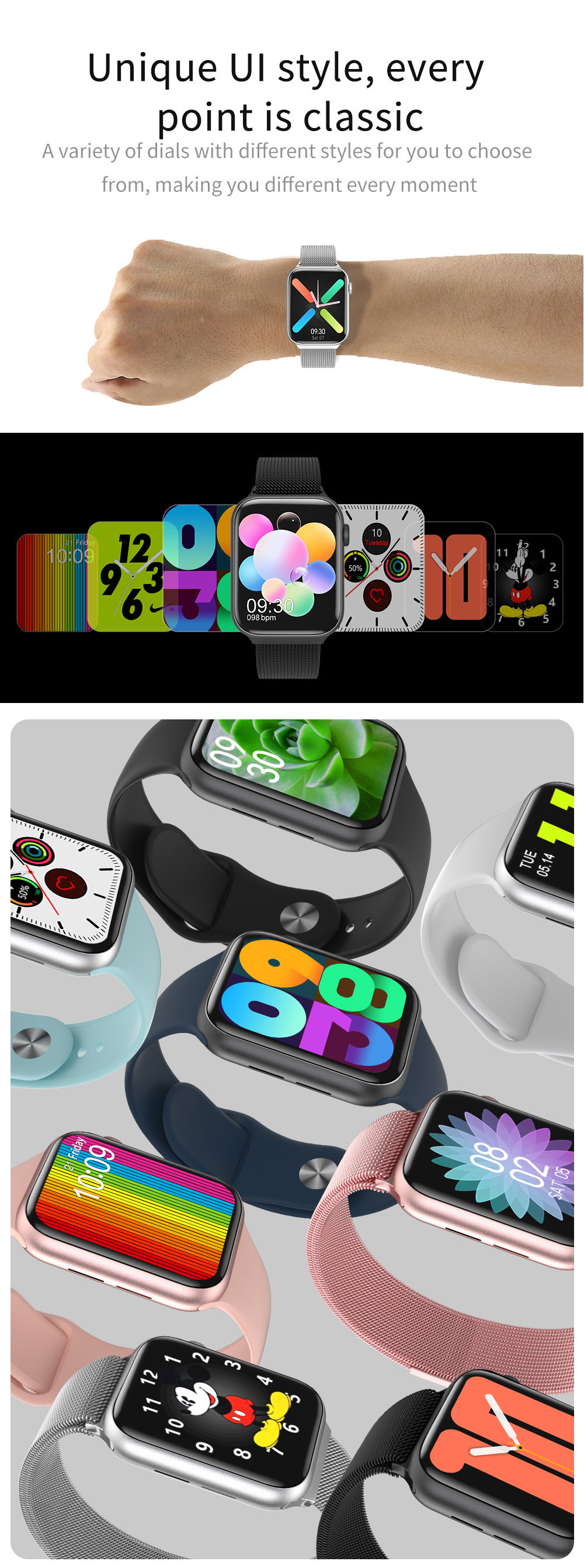 IWO K8 Blt Call Smartwatch 320*385 1.78 Inch IWO 12 Pro Max For IOS Android Phone Heart Rate Temperature Side Key Rotati