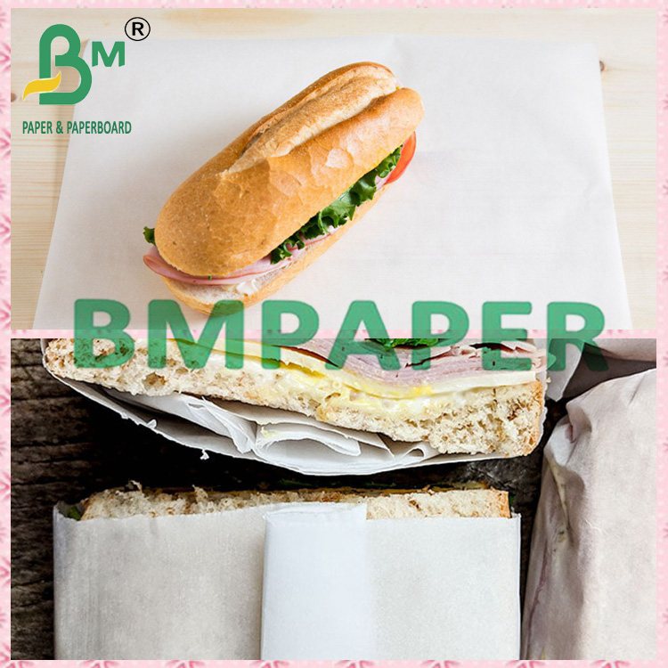15 x 15 Inches White Compostable Sandwich Wrap Paper For Delis
