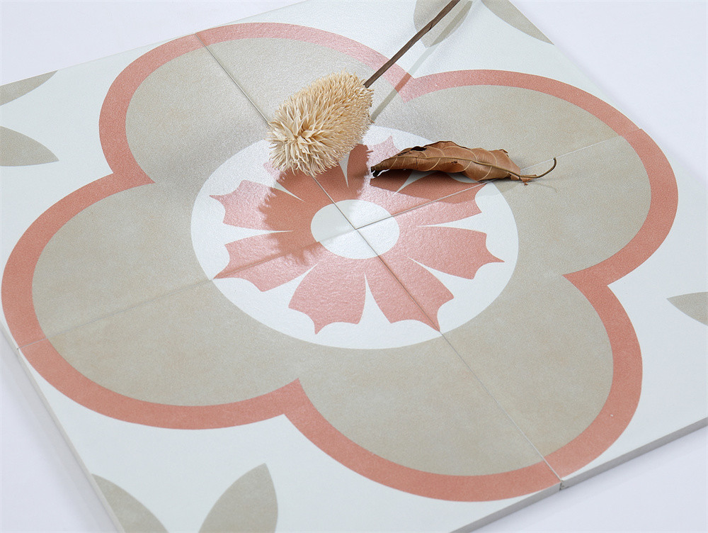 Retro Flower Non-Slip Ceramic Rustic Tiles For Kitchen And 200x200mm Wall Tiles For Dining Room