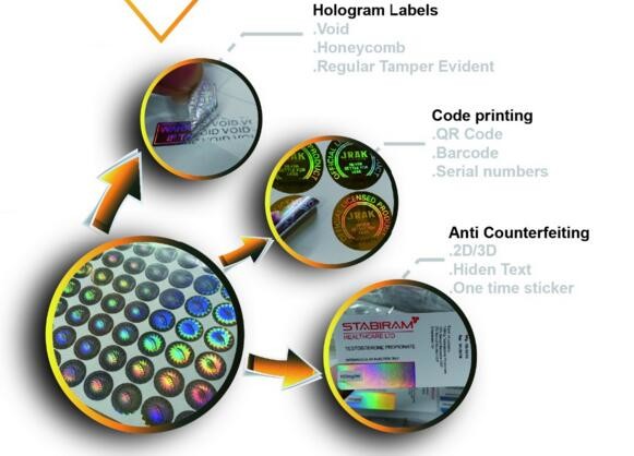 CMYK Printing Oilproof Gold Hologram Vial Label For 10ml Bottle