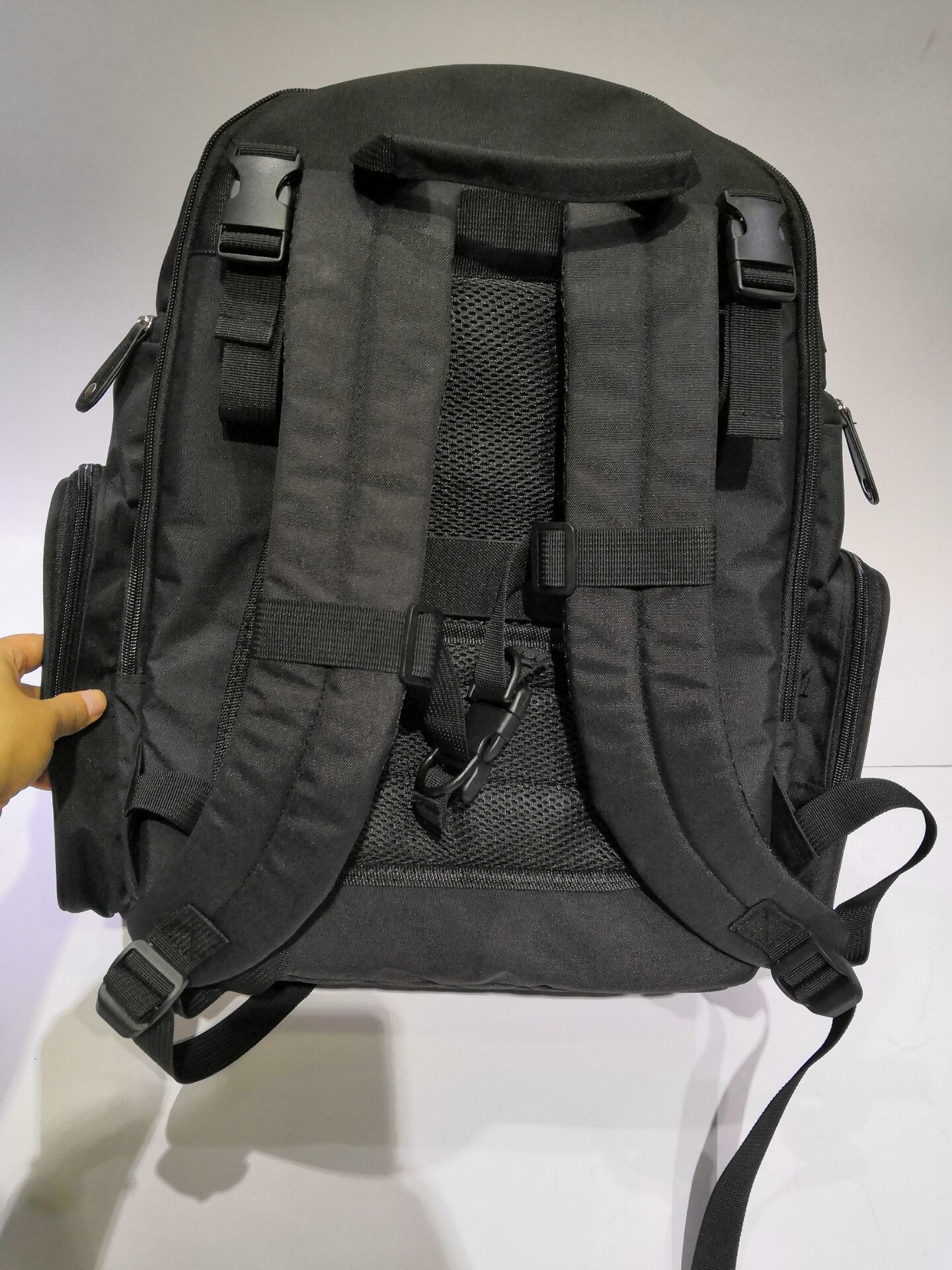 600D Nylon Backpack Diaper Bag / Travel Nappy Bag With USB Case Table And Charge Wires