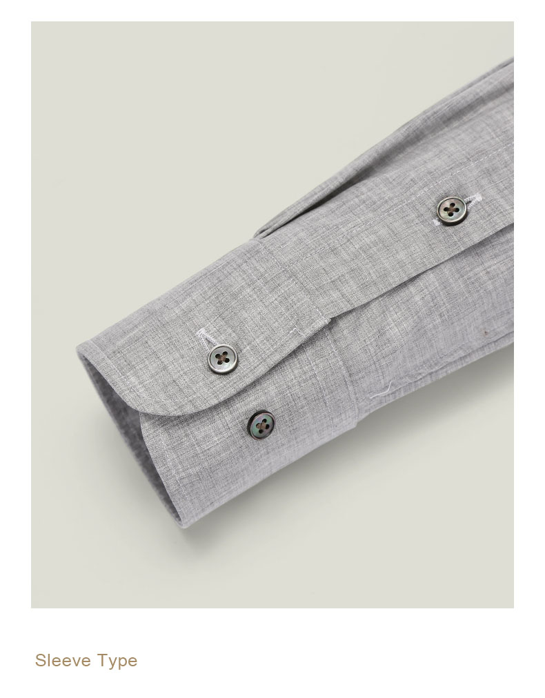 Men's Business Formal Long Sleeve Dress Shirt with Pocket and Slim Fit Design