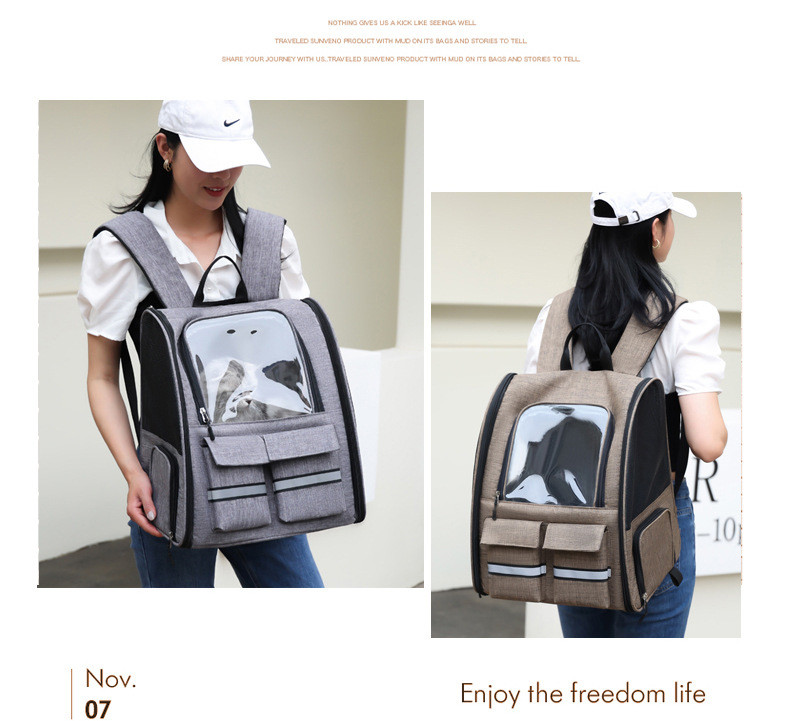 Dog Cat Carrier With Wheels Outdoor Backpack Pet Carrier Pet Trolley Portable