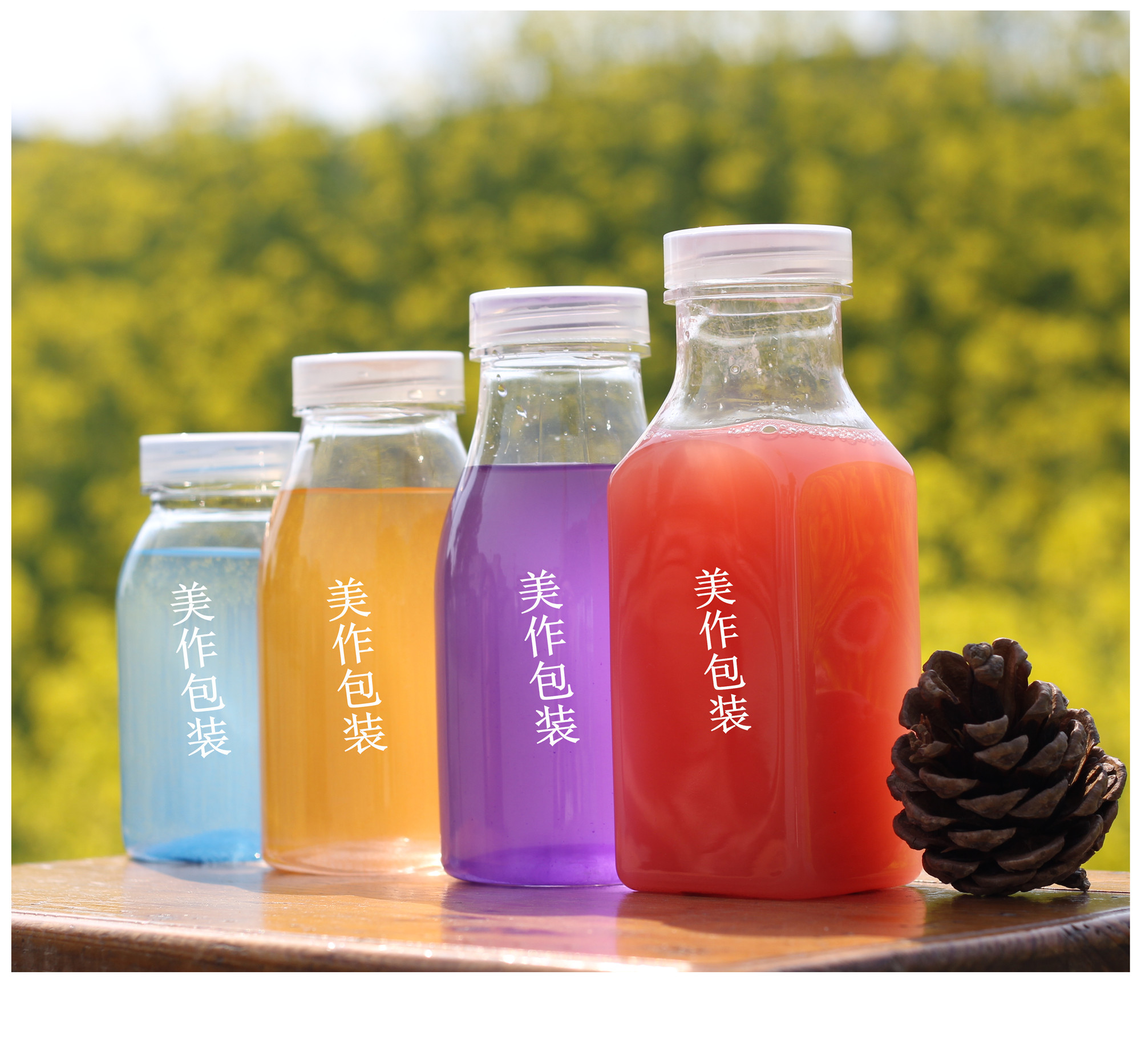28MM CLEAR ODM 8OZ PLASTIC BEVERAGE BOTTLE WITH LIDS
