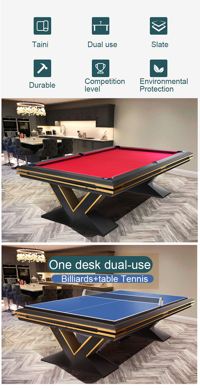 customized Color Amusement Game Machines 9FT 2 In 1 Billiards Tennis Table