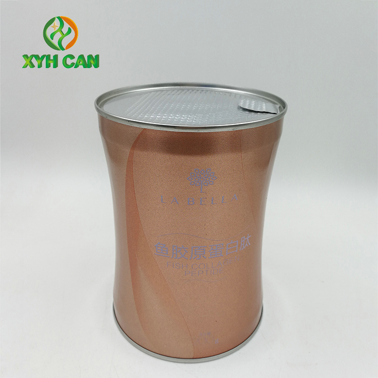 Milk Powder Tin Can 300g Tin Food Containers Small Waist Shape Printed Tin Containers