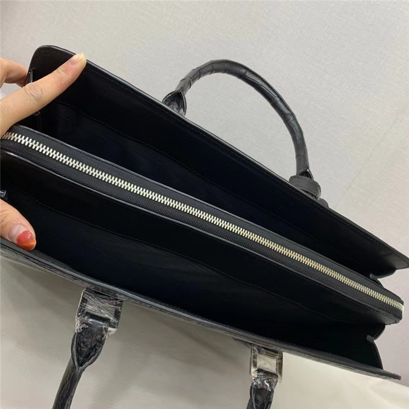 Authentic Crocodile Belly Skin Businessmen Briefcase Large Coded Working Purse Genuine Real Alligator Leather Male Purse