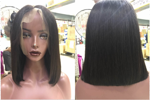 10" Double Drawn Curly Hair , Medium Brown Full Lace Human Hair Wigs