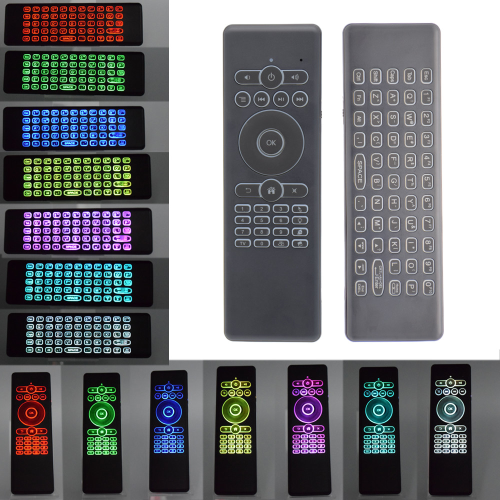 7 Colors Backlit Air Mouse Keyboard For Smart Android TV Mini PC