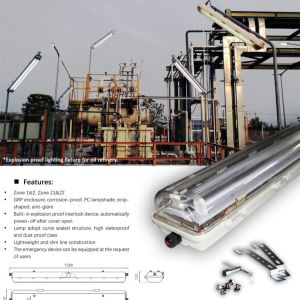 ATEX IECEx Explosion Proof Linear Fluorescent Light | High Durability, Wide Beam