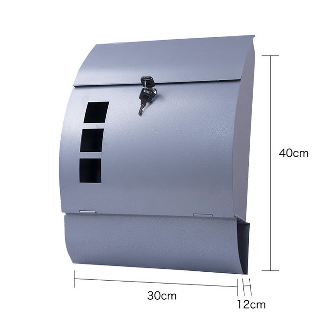 Outdoor Wall Mounted Letterbox Modern Residential Galvanized Metal Mailbox