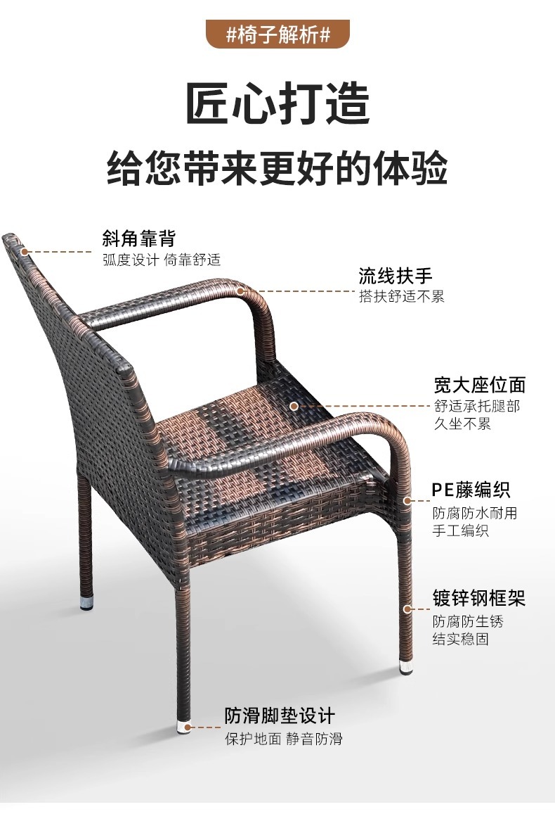 "Outdoor Rattan Furniture Set - Waterproof & UV-Resistant Wicker Patio Table and Chairs Combination for Garden, Terrace, Courtyard, and Vacation