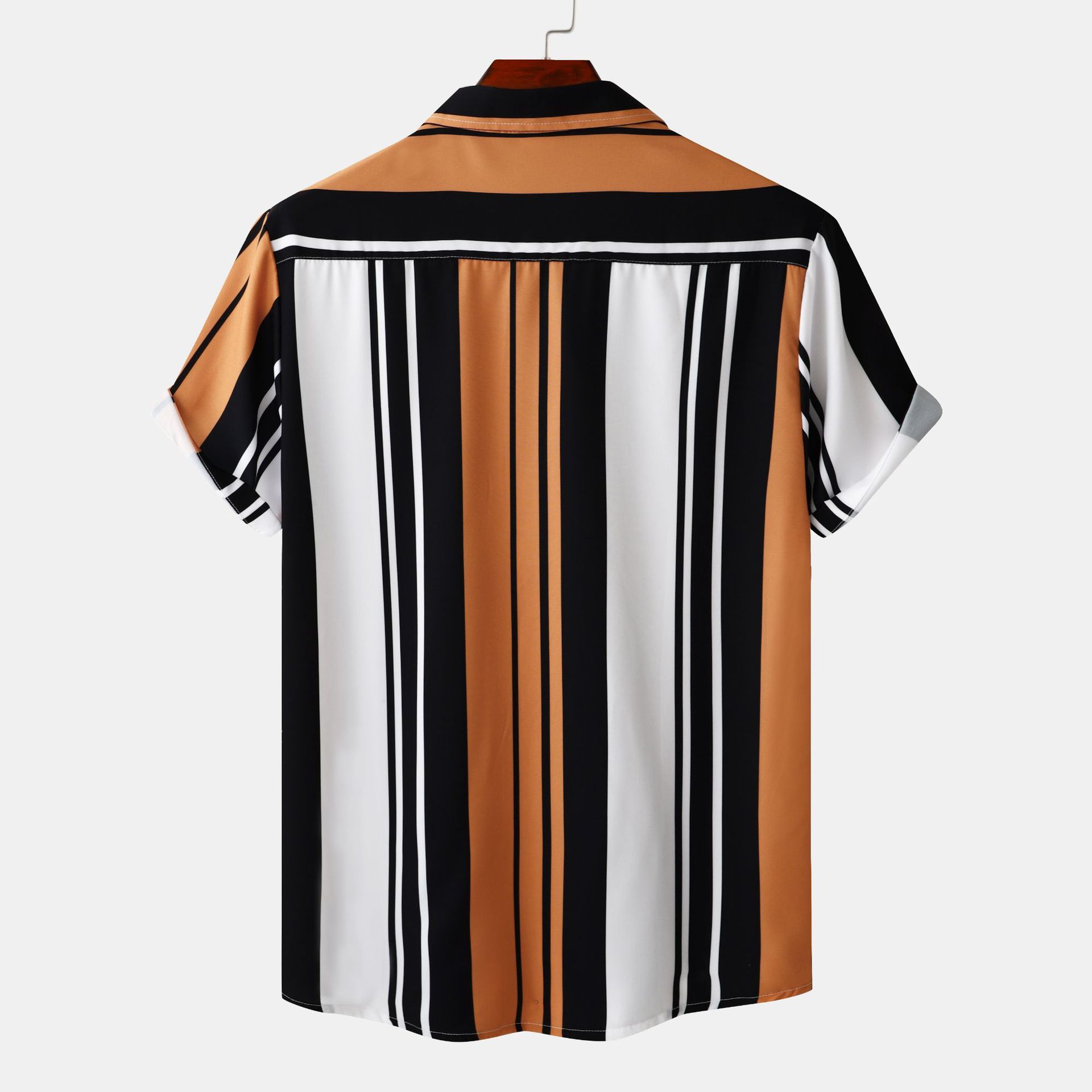5000 Quantity Men's Beach Stripe Shirt Casual Slim Fit Shirts for Printing in Summer