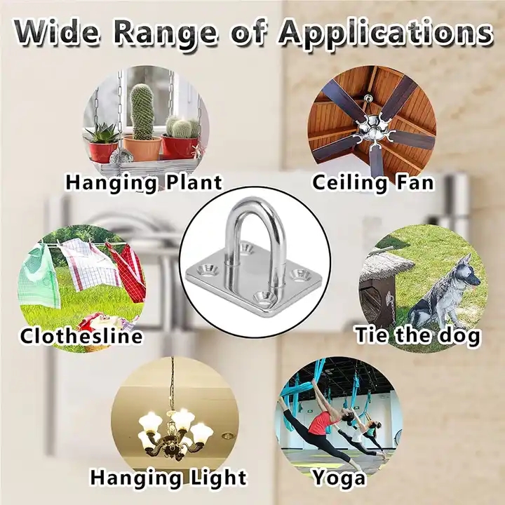 Rustproof Stainless Steel Square Eye Plate For Door Clasp And Wall Mount Hanging