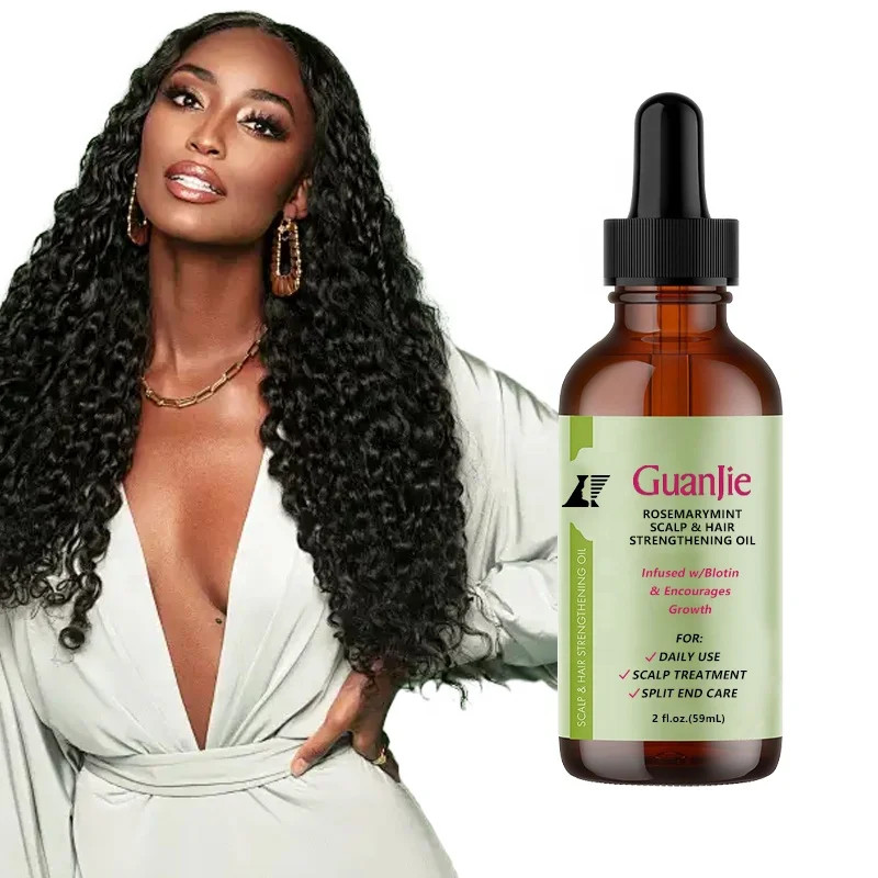 Private Label 100% Natural Hair Growth Oil Serum Rosemary Mint Scalp Strengthening Rosemary Oil Hair Growth