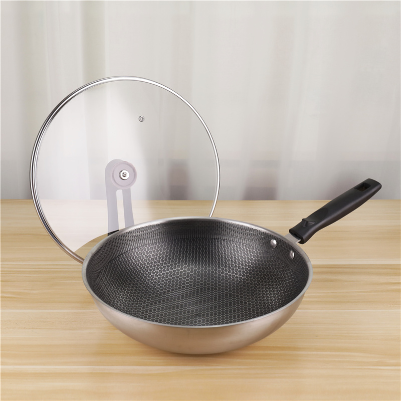 Stainless Steel Non Stick 32cm Fry Pan LFGB Certification Honeycomb Frying Pan