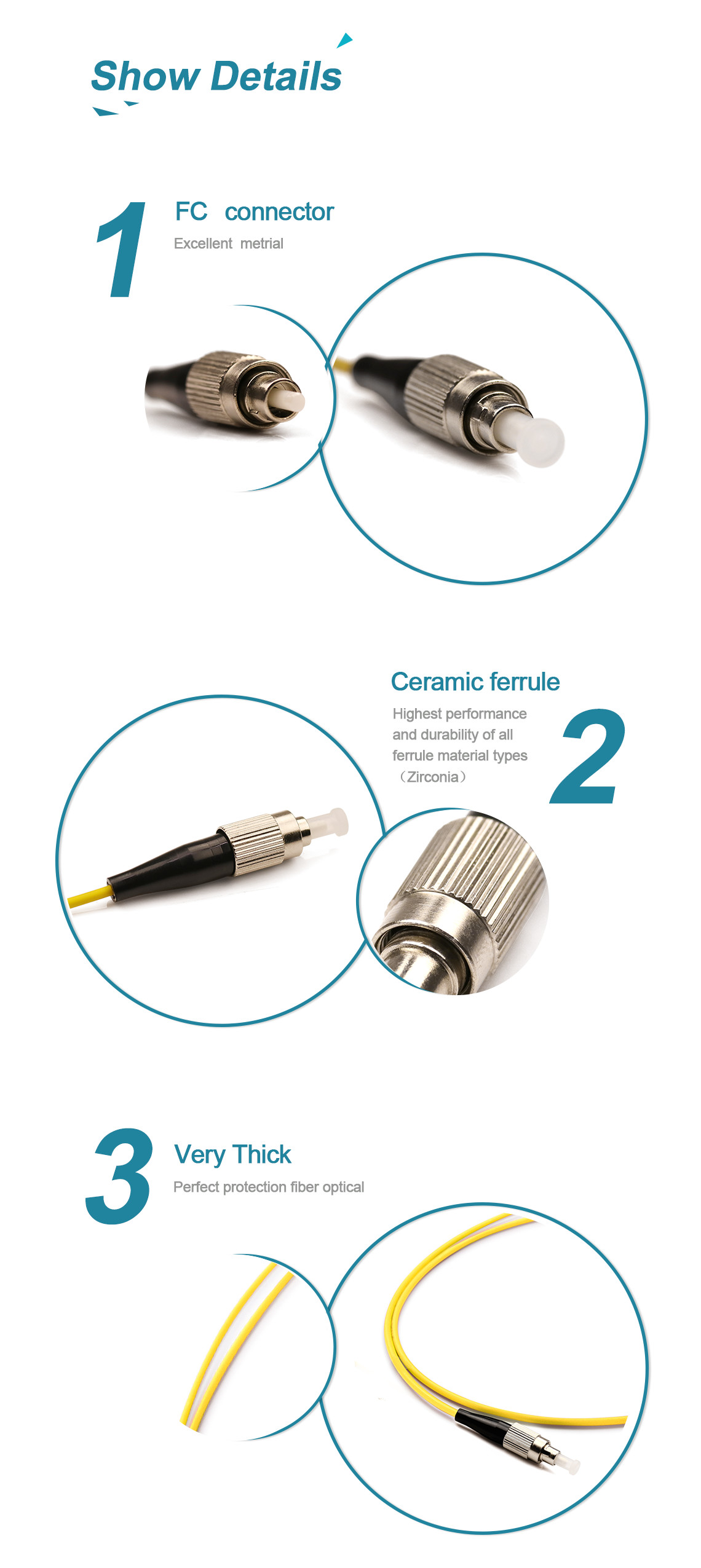 G657A1 Single Mode Fiber Jumpers , FC/UPC-FC/UPC Yellow Fiber Patch Cable