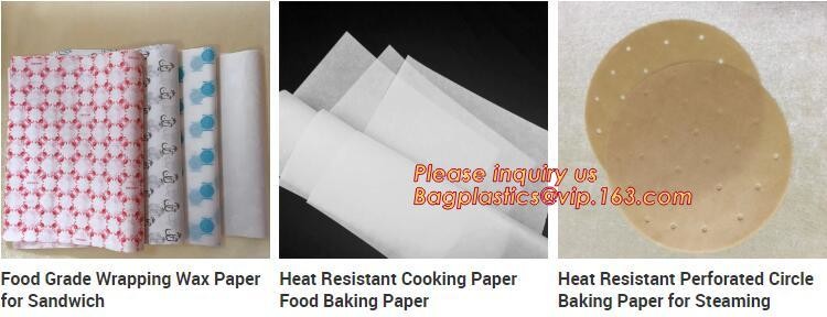 Bleached with Unbleached Greaseproof Paper for food wrapping,Environmental friendly and green greaseproof food packaging