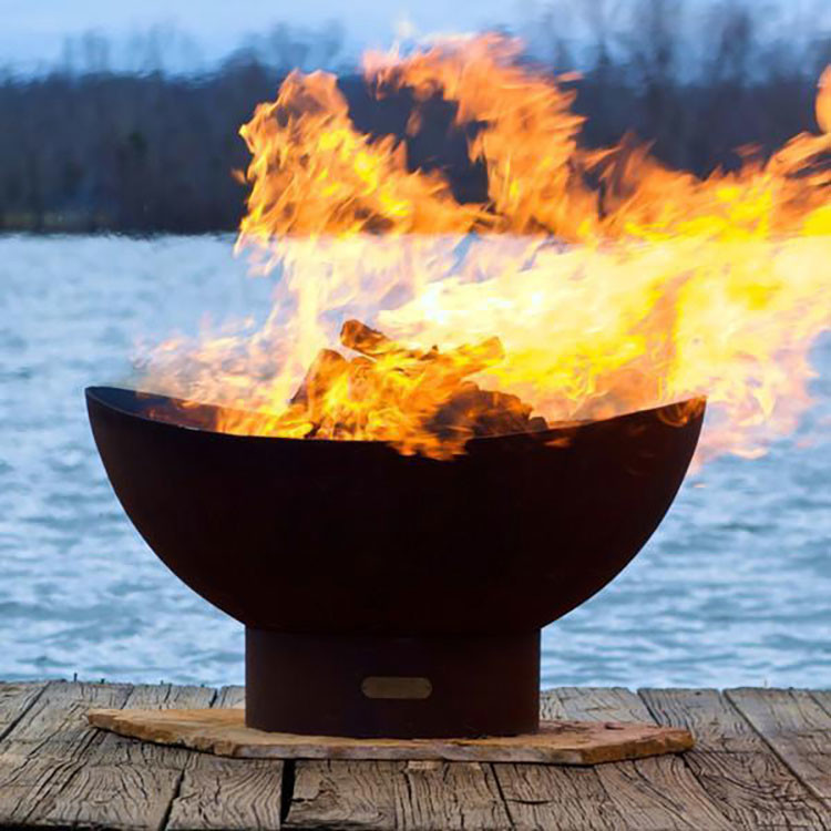 Steel Bowl Fire Pit Wood Burning Fire Pit Patio Decor Corten Steel Fire Pit 