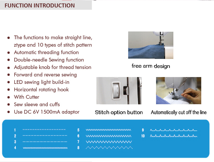 2.8KG ABS metal home clothes embroidery singer zig zag sewing machine for bulk stock
