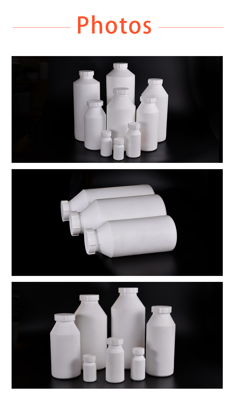 White Plastic PTFE Bottle Wide Mouth For Lab Reagent 50ML-20L