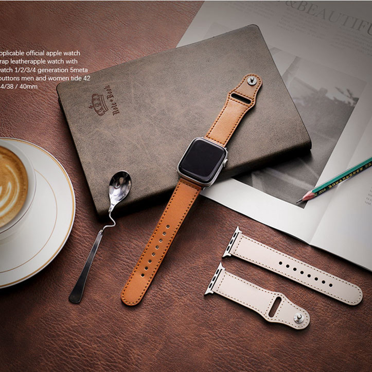 Waterproof Smart Watch Band Strap Retro Vintage Leather Durable