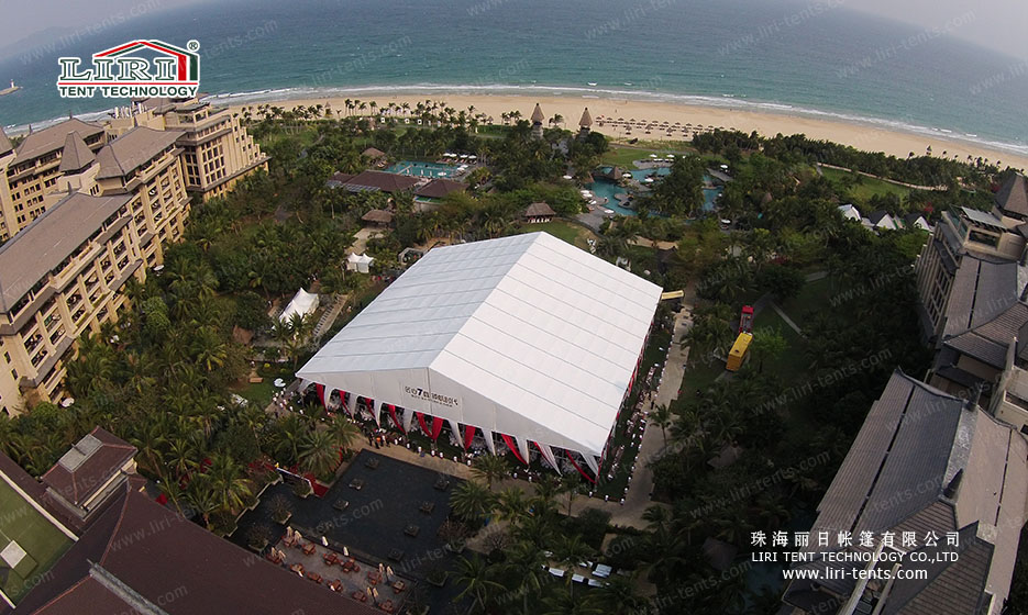 Luxury Design White Color Outdoor Party Tents , A - Shape Aluminum Structure Wedding Tent